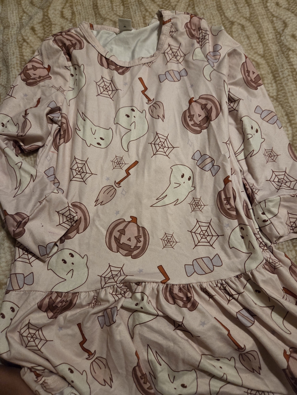 SHEIN Pink Ghost & Pumpkin Halloween Dress